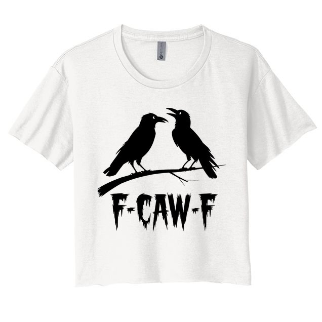 Black Crow, F-Caw-F Funny Black Bird Lover Crop Top