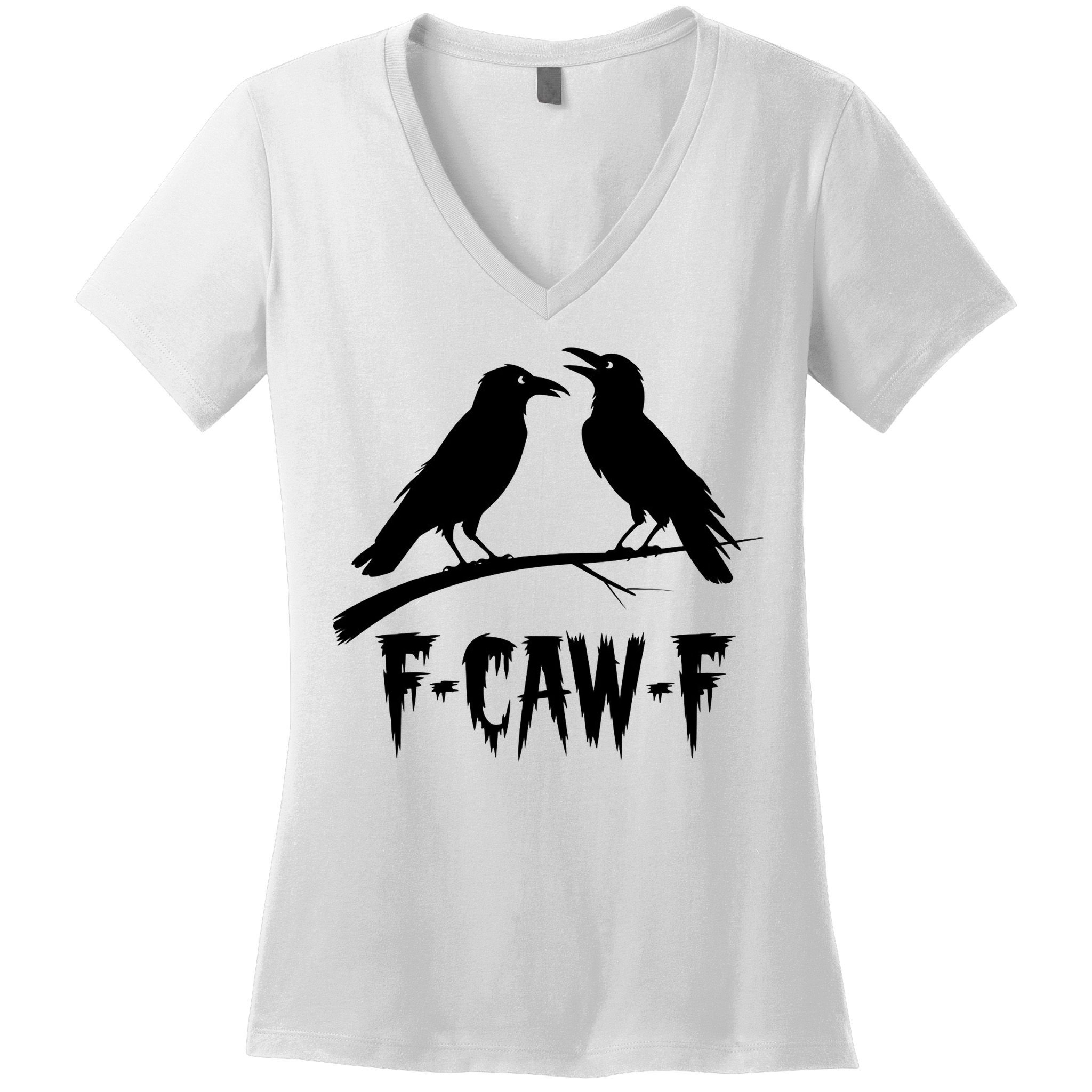 Black Crow, F-Caw-F Funny Black Bird Lover Women's V-Neck T-Shirt