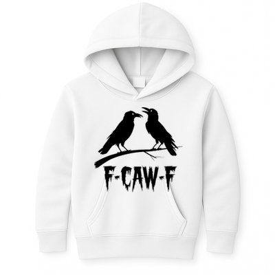 Black Crow, F-Caw-F Funny Black Bird Lover Kids Hoodie