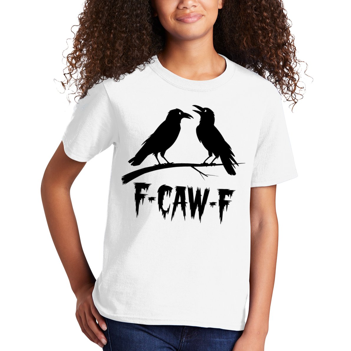 Black Crow, F-Caw-F Funny Black Bird Lover Kids T-Shirt