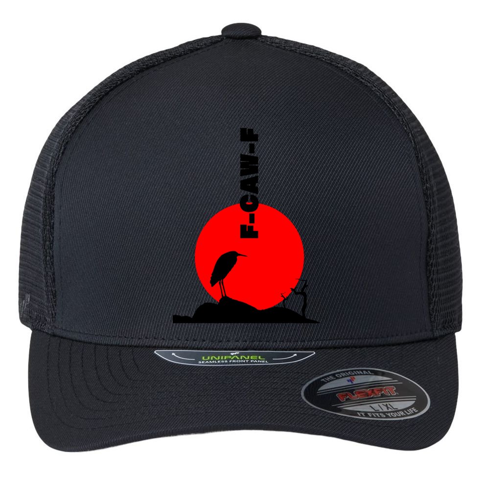 Black Crow F-Caw-F, Black Bird Humor, Funny Sayings Flexfit Unipanel Trucker Cap