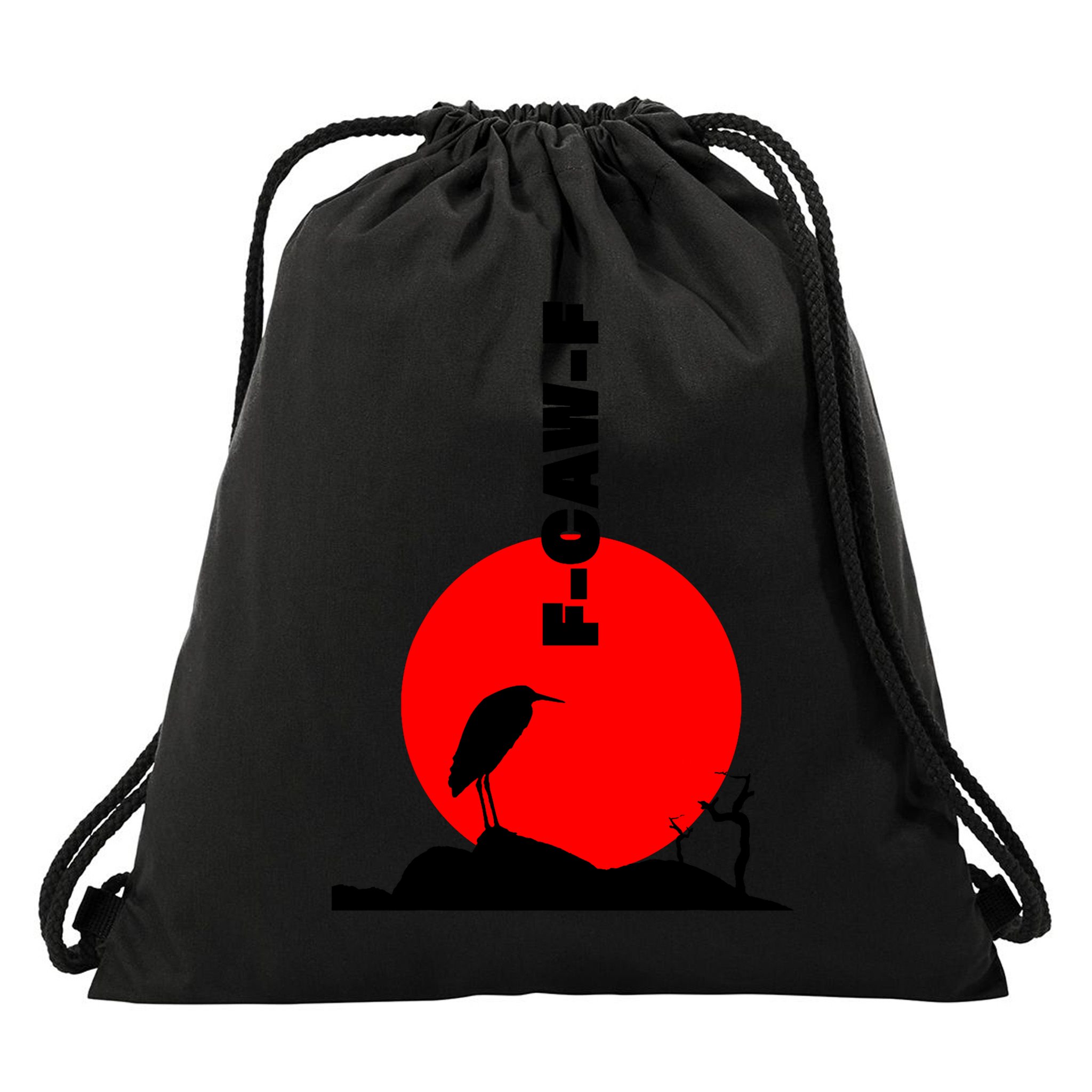 Black Crow F-Caw-F, Black Bird Humor, Funny Sayings Drawstring Bag