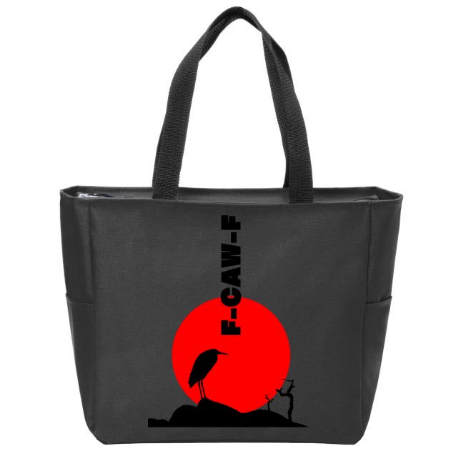 Black Crow F-Caw-F, Black Bird Humor, Funny Sayings Zip Tote Bag