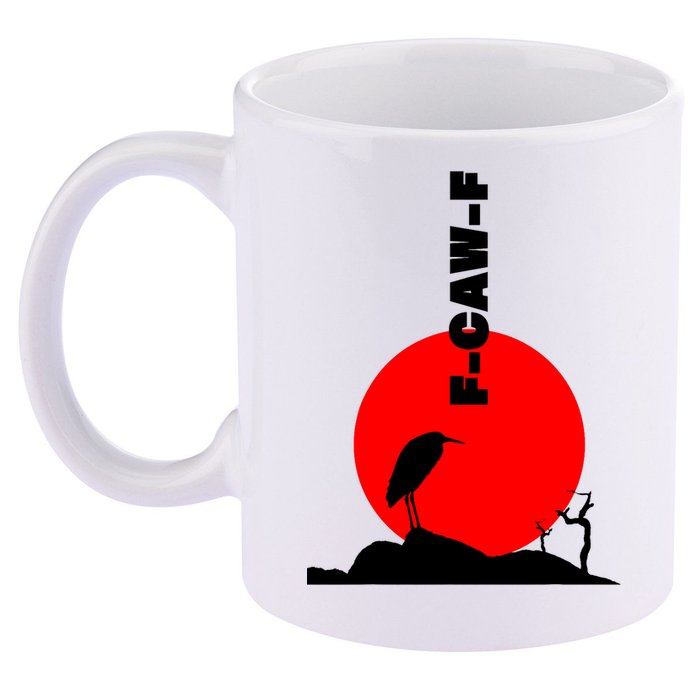 Black Crow F-Caw-F, Black Bird Humor, Funny Sayings 11oz C Handle Ceramic Mug