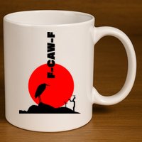 Black Crow F-Caw-F, Black Bird Humor, Funny Sayings 11oz C Handle Ceramic Mug