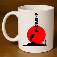 Black Crow F-Caw-F, Black Bird Humor, Funny Sayings 11oz C Handle Ceramic Mug
