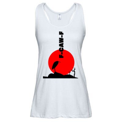 Black Crow F-Caw-F, Black Bird Humor, Funny Sayings Ladies Essential Flowy Tank