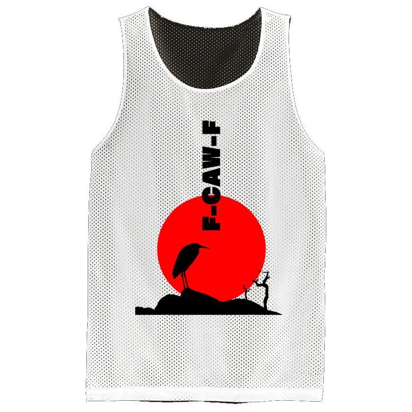 Black Crow F-Caw-F, Black Bird Humor, Funny Sayings Mesh Reversible Basketball Jersey Tank