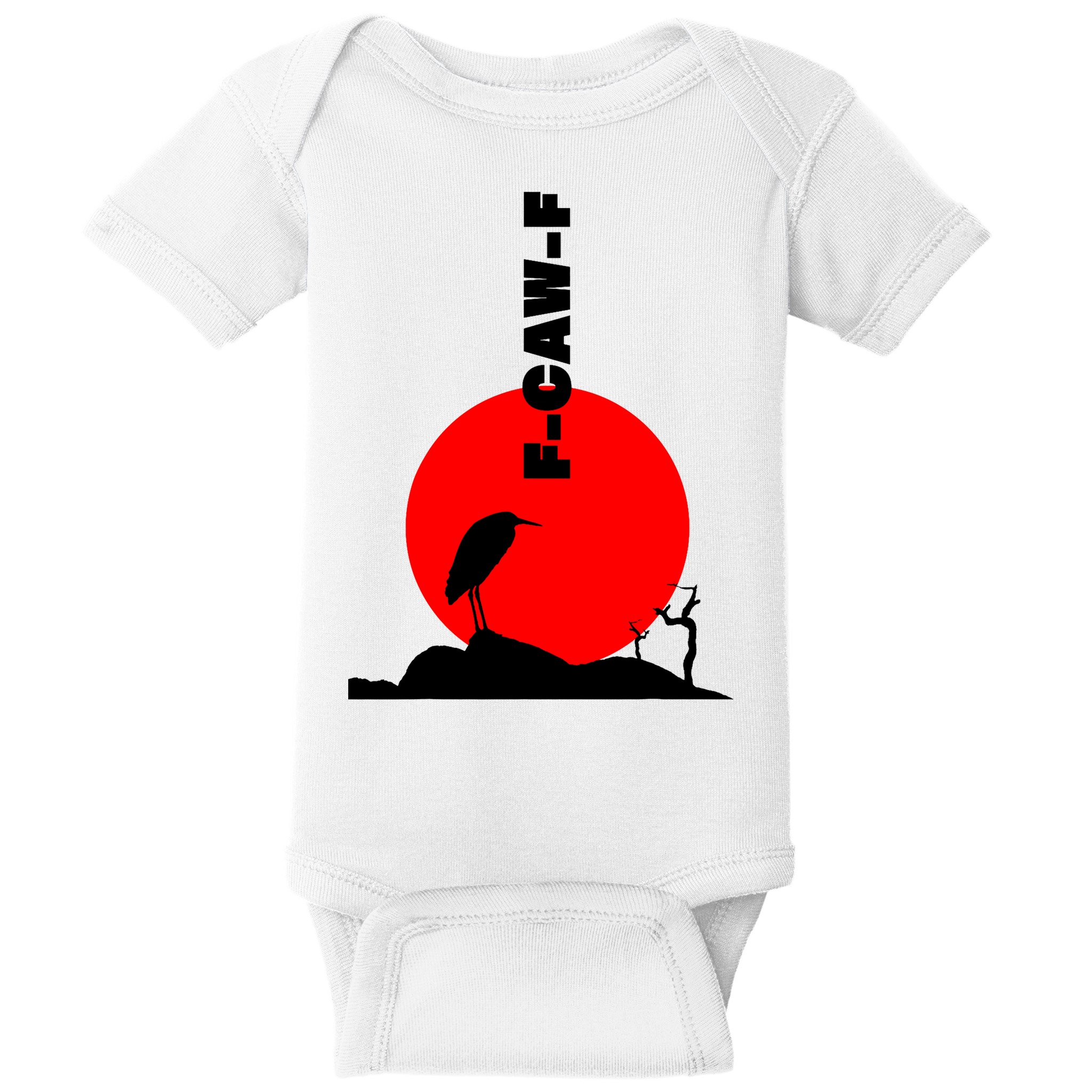 Black Crow F-Caw-F, Black Bird Humor, Funny Sayings Baby Bodysuit