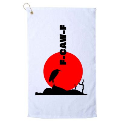 Black Crow F-Caw-F, Black Bird Humor, Funny Sayings Golf Towel