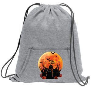 Black Cats Full Moon Funny Animal Pet Lover Halloween Sweatshirt Cinch Pack Bag