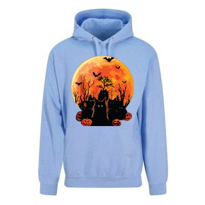 Black Cats Full Moon Funny Animal Pet Lover Halloween Unisex Surf Hoodie