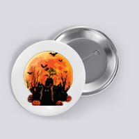 Black Cats Full Moon Funny Animal Pet Lover Halloween Button