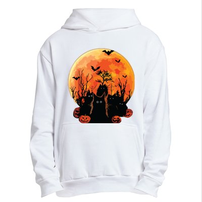 Black Cats Full Moon Funny Animal Pet Lover Halloween Urban Pullover Hoodie