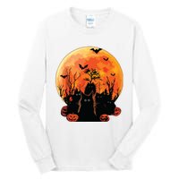 Black Cats Full Moon Funny Animal Pet Lover Halloween Tall Long Sleeve T-Shirt