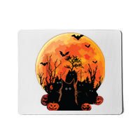 Black Cats Full Moon Funny Animal Pet Lover Halloween Mousepad