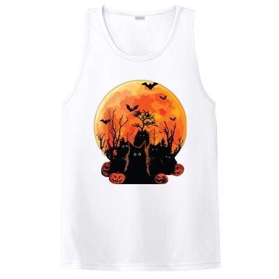 Black Cats Full Moon Funny Animal Pet Lover Halloween PosiCharge Competitor Tank