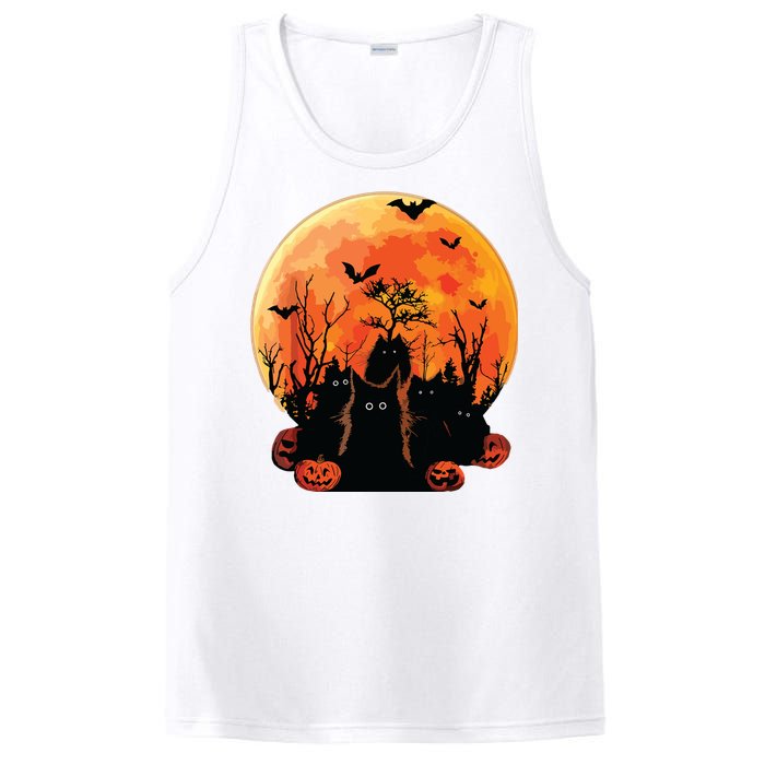 Black Cats Full Moon Funny Animal Pet Lover Halloween PosiCharge Competitor Tank