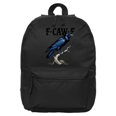 Black Crow, F-Caw-F Funny Black Bird 16 in Basic Backpack