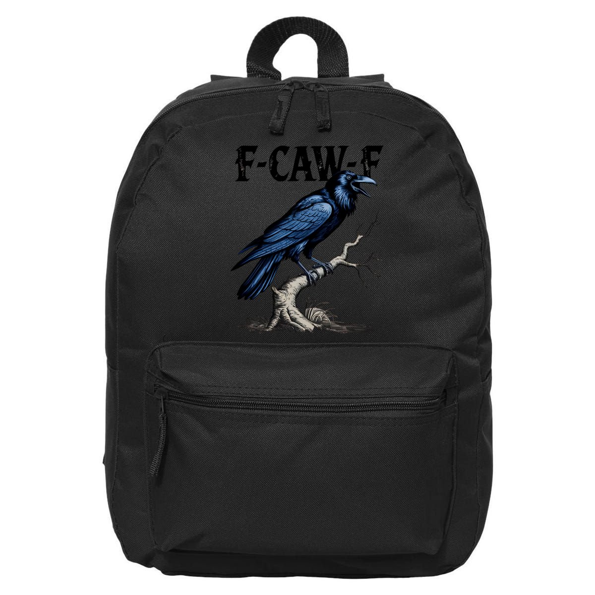 Black Crow, F-Caw-F Funny Black Bird 16 in Basic Backpack