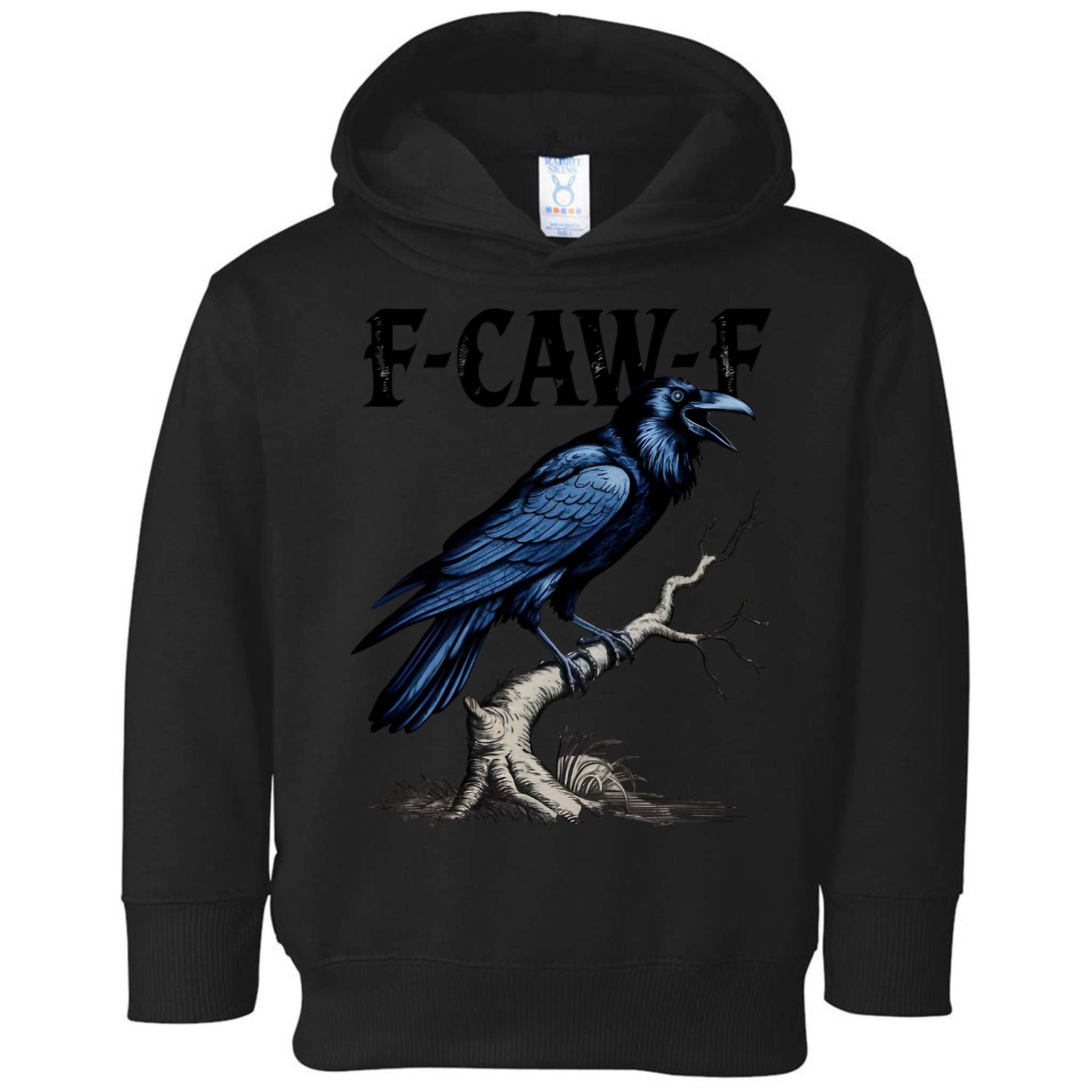 Black Crow, F-Caw-F Funny Black Bird Toddler Hoodie