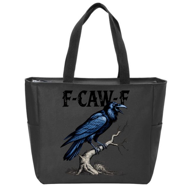 Black Crow, F-Caw-F Funny Black Bird Zip Tote Bag
