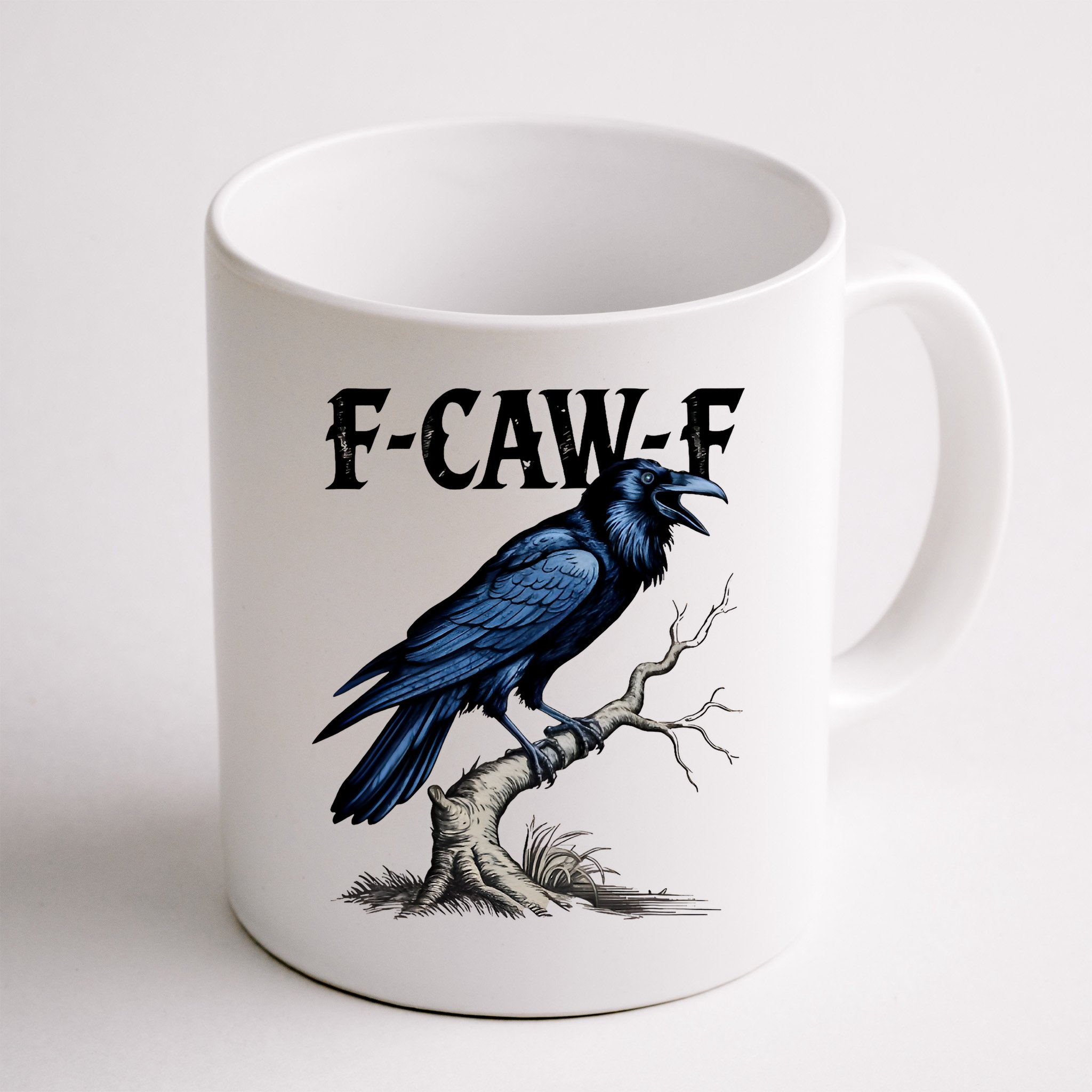 Black Crow, F-Caw-F Funny Black Bird Mug