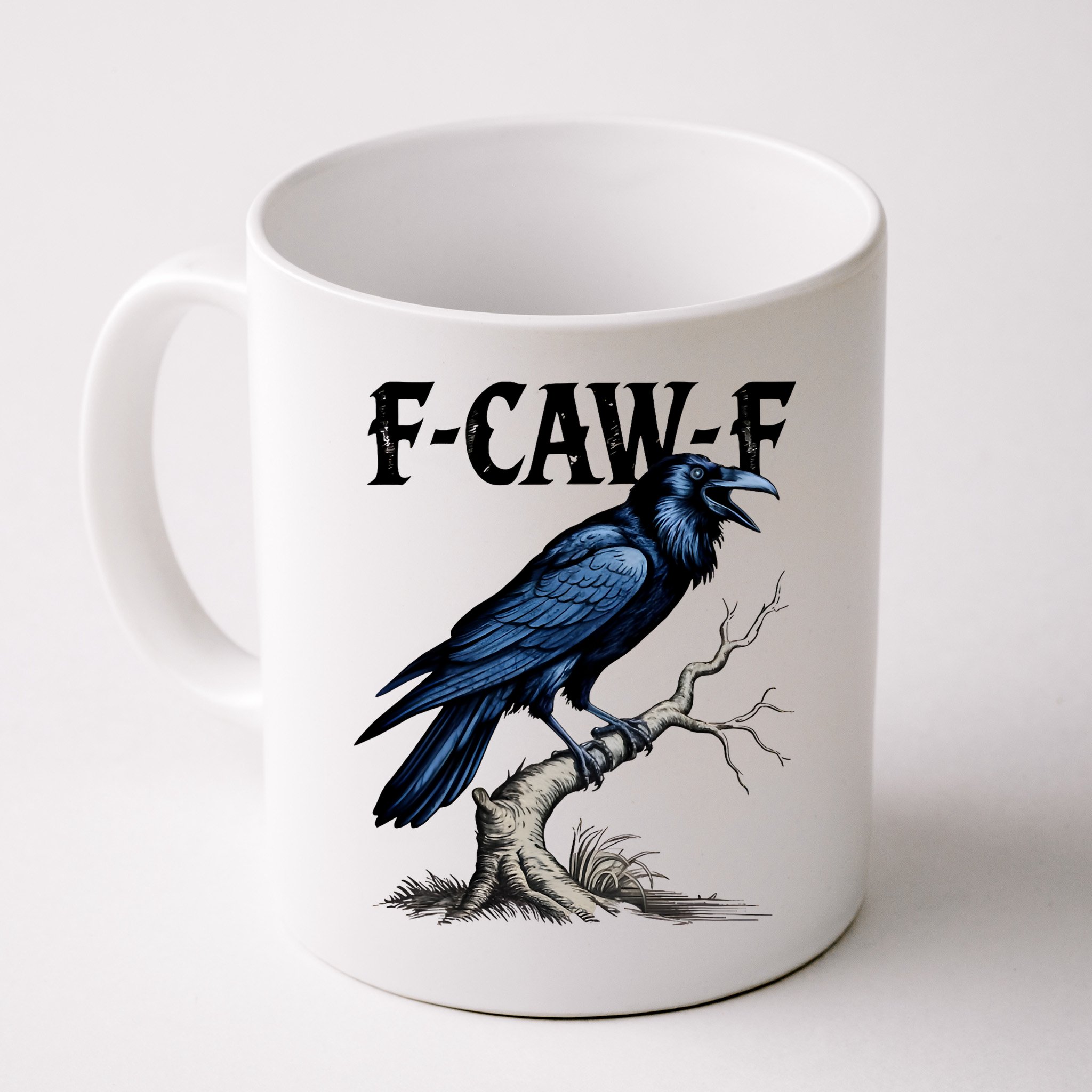Black Crow, F-Caw-F Funny Black Bird Mug