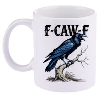 Black Crow, F-Caw-F Funny Black Bird 11oz C Handle Ceramic Mug