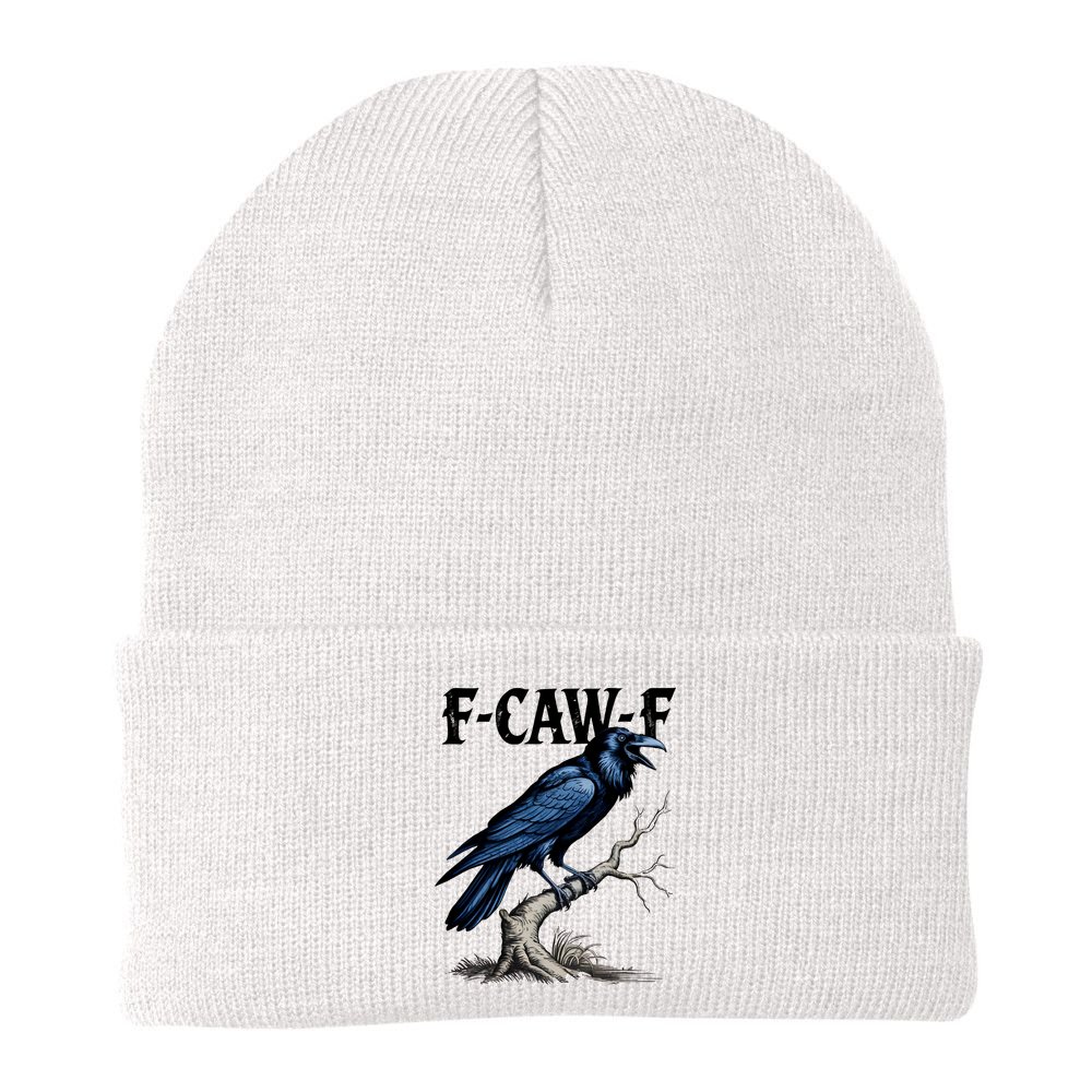 Black Crow, F-Caw-F Funny Black Bird Beanie
