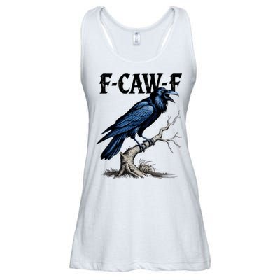 Black Crow, F-Caw-F Funny Black Bird Ladies Essential Flowy Tank