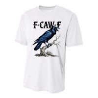 Black Crow, F-Caw-F Funny Black Bird Youth Performance Sprint T-Shirt