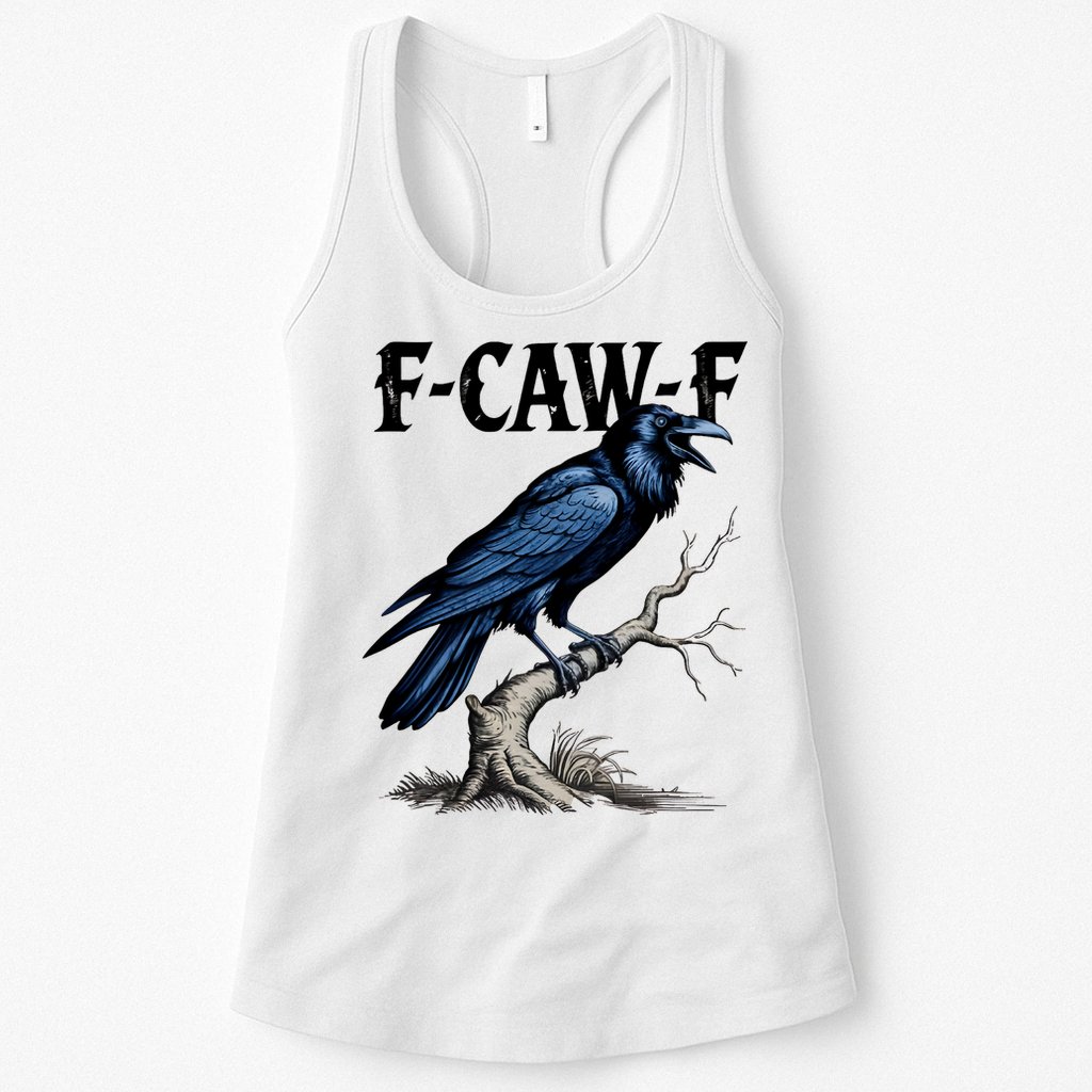 Black Crow, F-Caw-F Funny Black Bird Womens Tank Top