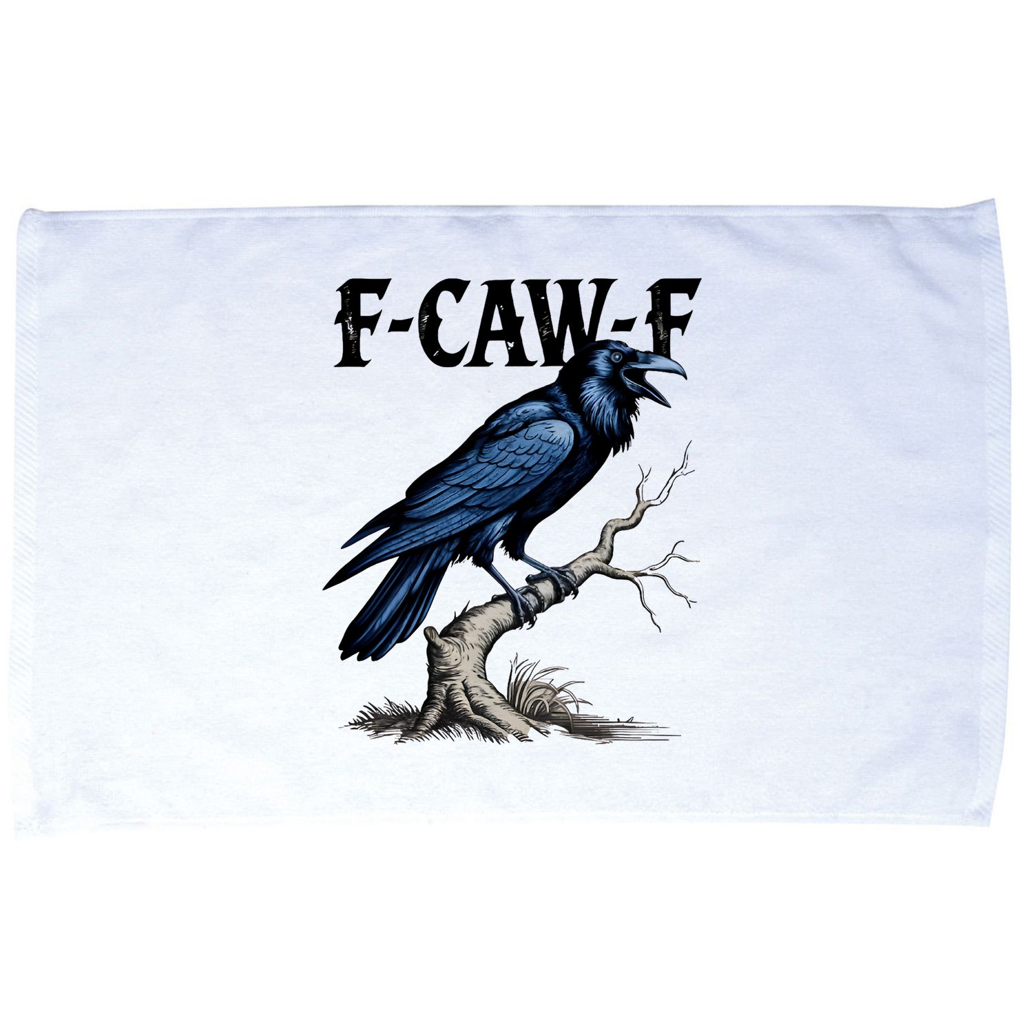 Black Crow, F-Caw-F Funny Black Bird Microfiber Hand Towel