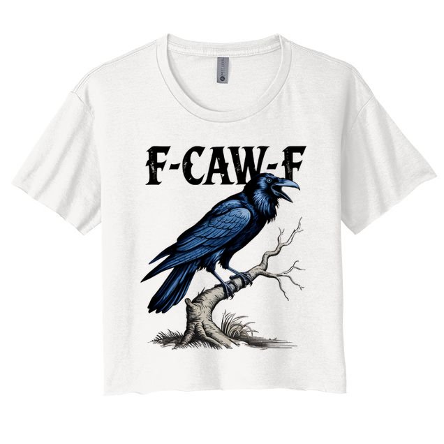 Black Crow, F-Caw-F Funny Black Bird Crop Top