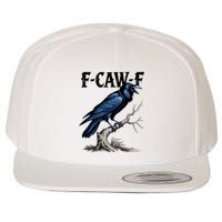 Black Crow, F-Caw-F Funny Black Bird Wool Snapback Cap