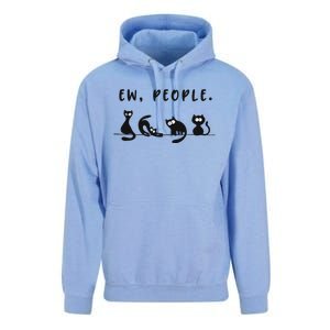 Black Cat Funny Womens Ew People Meowy Cat Lovers Unisex Surf Hoodie