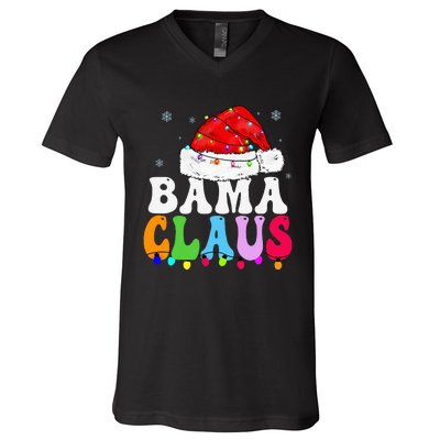 Bama Claus Funny Xmas Family Matching Bama Grandma Christmas V-Neck T-Shirt