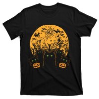 Black Cats Full Moon Halloween Animal Pet Women T-Shirt