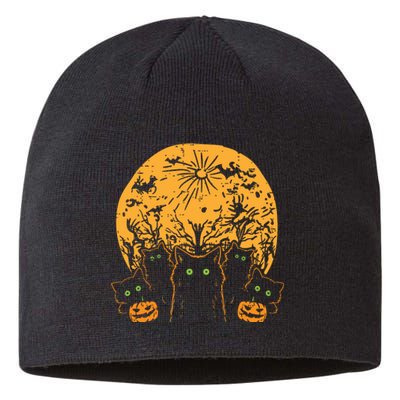 Black Cats Full Moon Halloween Animal Pet Women Sustainable Beanie