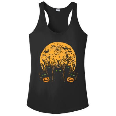 Black Cats Full Moon Halloween Animal Pet Women Ladies PosiCharge Competitor Racerback Tank