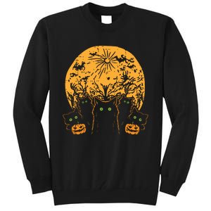 Black Cats Full Moon Halloween Animal Pet Women Tall Sweatshirt