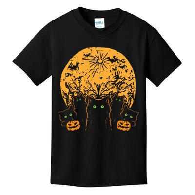 Black Cats Full Moon Halloween Animal Pet Women Kids T-Shirt