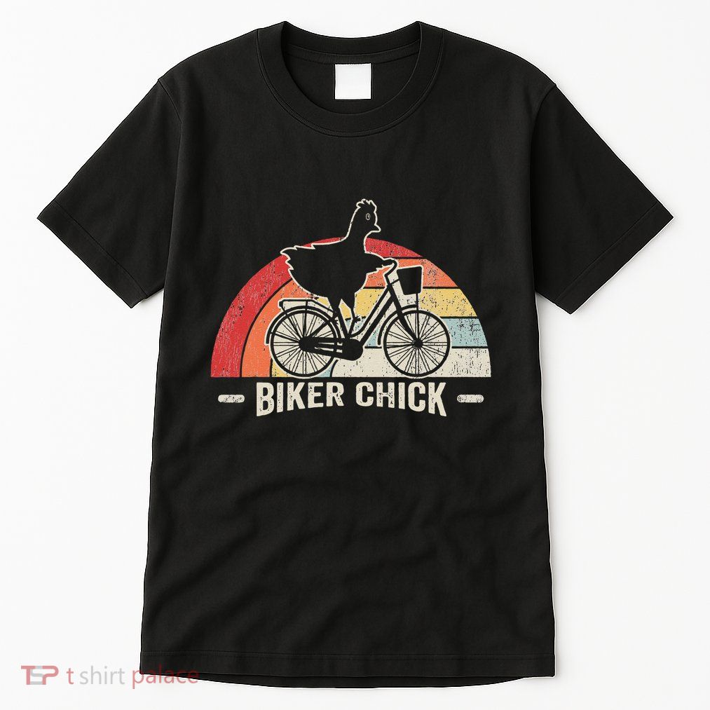 Biker Chick Funny Chicken Bicycle Art Tall T-Shirt