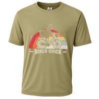 Biker Chick Funny Chicken Bicycle Art Cooling Performance Crew T-Shirt