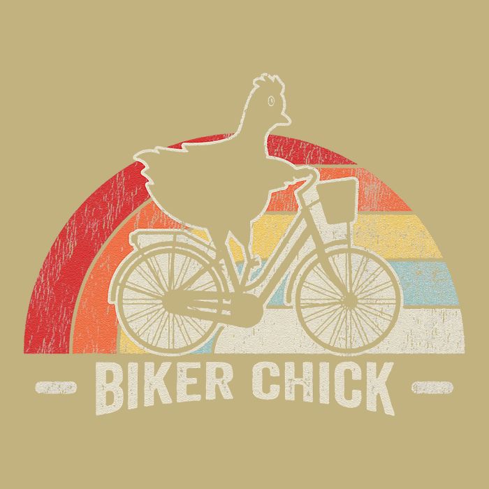 Biker Chick Funny Chicken Bicycle Art Cooling Performance Crew T-Shirt