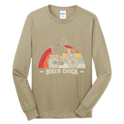 Biker Chick Funny Chicken Bicycle Art Tall Long Sleeve T-Shirt