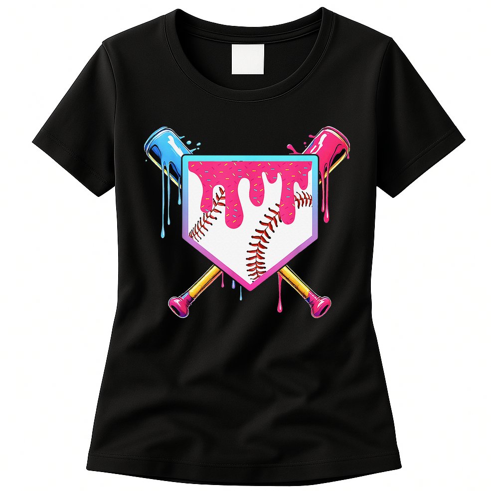 Baseball Cute For Ice Cream Cute Baseball Gift Womens T-Shirt