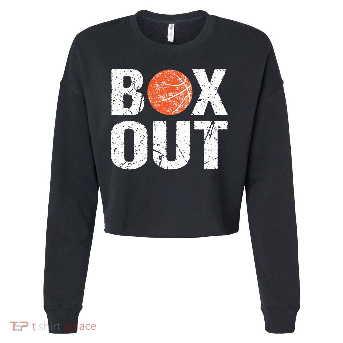 Basketball Coach Funny Coaching Saying Box Out Cropped Pullover Crew