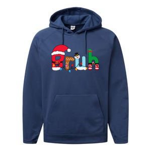 Bruh Christmas For Teen Funny Christmas Bruh Performance Fleece Hoodie